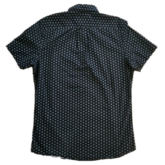 3/$20 Good Threads Navy Blue Floral Print Button-Up Shirt - Picture 2 of 9